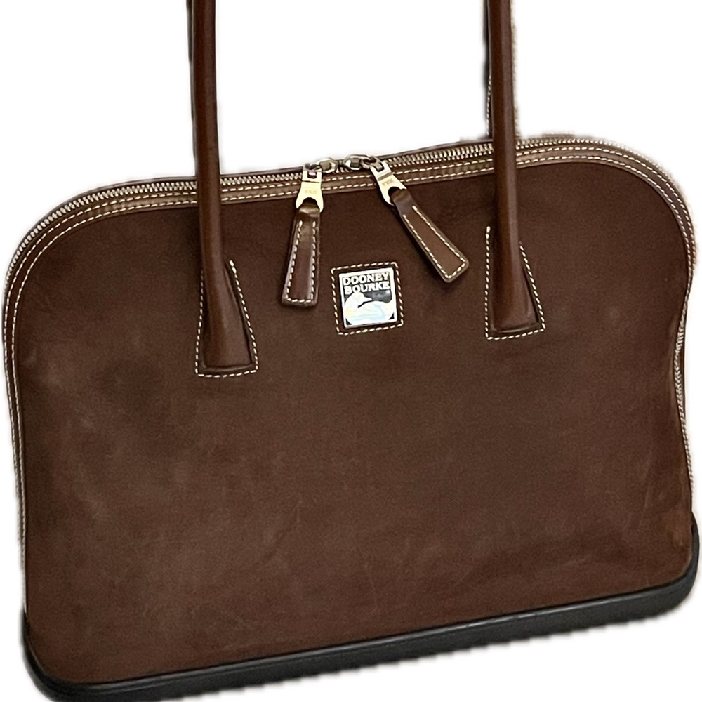 Dooney & Bourke Rare Suede Vtg. Parasole Collection Zip Zip Satchel
